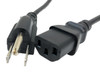 Universal AC Power Cord 18AWG (NEMA 5-15P to C13) (Black)