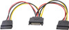 SATA 15-Pin Male to SATA 15-Pin Female x 2 Power Y Cable