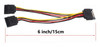 SATA 15-Pin Male to SATA 15-Pin Female x 2 Power Y Cable