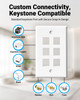 Keystone Wall Plate Single Gang (1/2/3/4/6-Port) for RJ45, HDMI & Coax Keystone Inserts (White) (20-Pack)