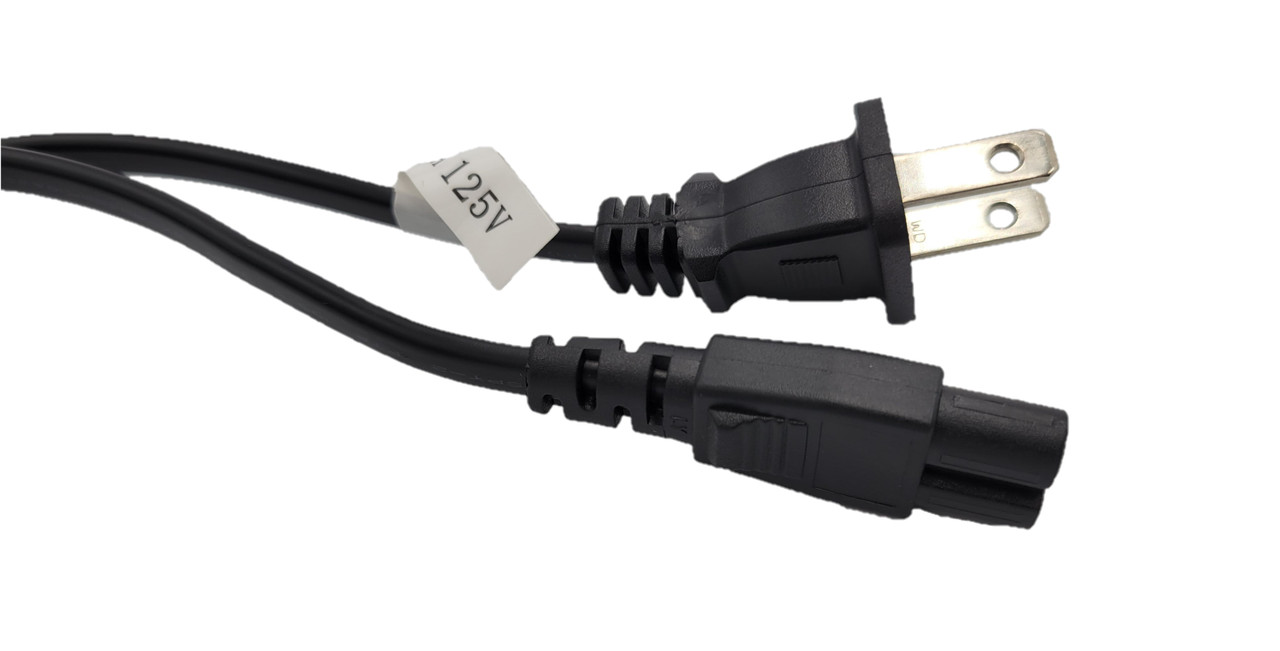 1.5 Meter Notebook AC Power Cord 2Prong (18 AWG) Black Micro