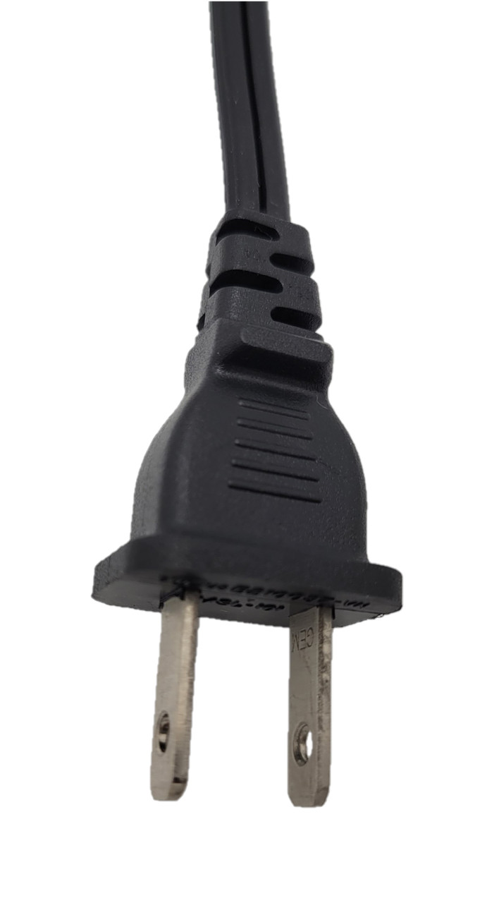 AC Power Cord 2-Prong 18 AWG – NEMA 1-15P to IEC-60320-C7 (Figure-8), Black