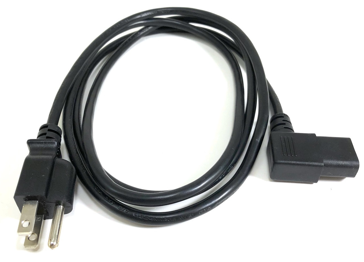 6 Feet Universal Right Angle AC Power Cord (NEMA 5-15P to C13)