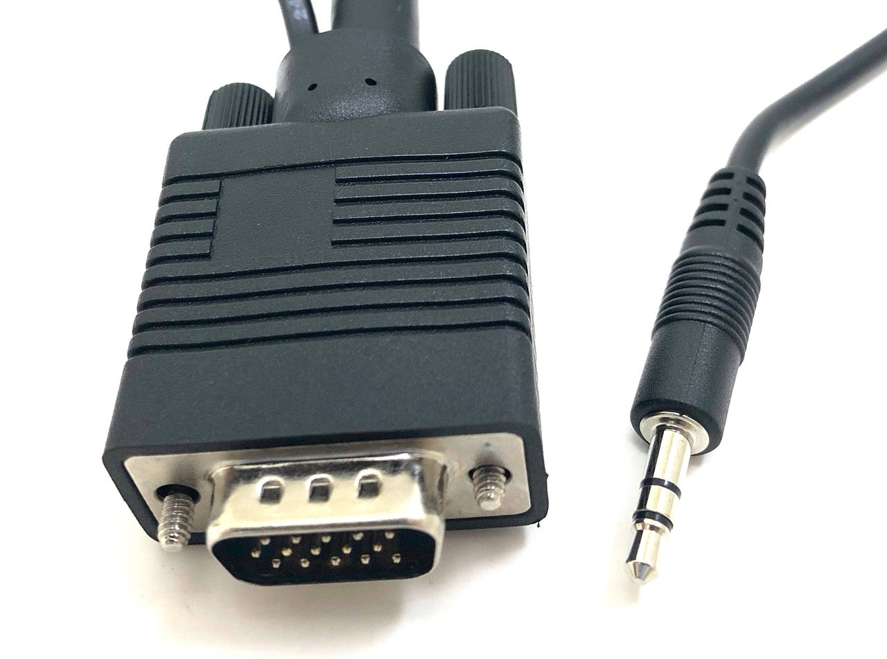 Super VGA HD 15 With 3.5mm Stereo Audio M/M Cable