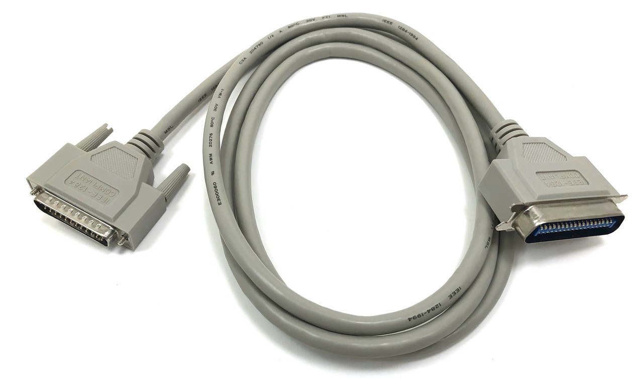 6 Feet Bi-Directional Parallel Printer (IEEE-1284) Cable (DB25M to
