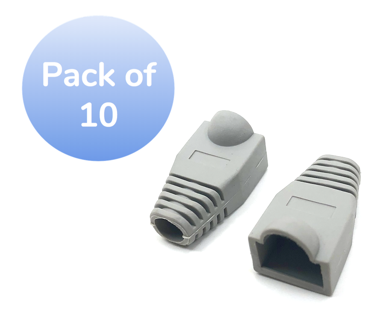 Cat6 Snagless Cable Boot (Gray, 10 pack)