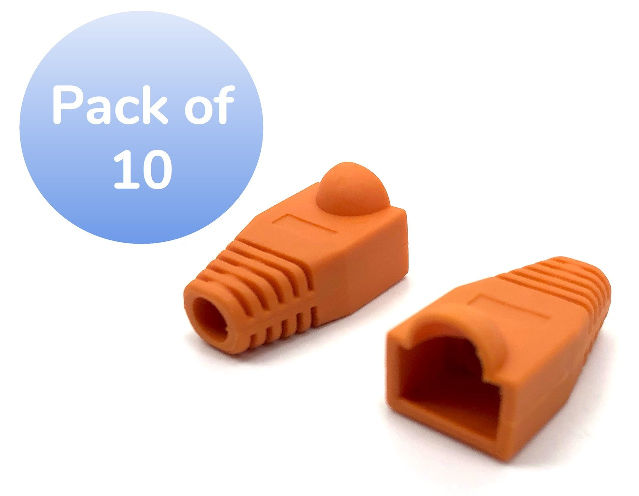 Cat5E Snagless Cable Boot (Orange, 10 pack)