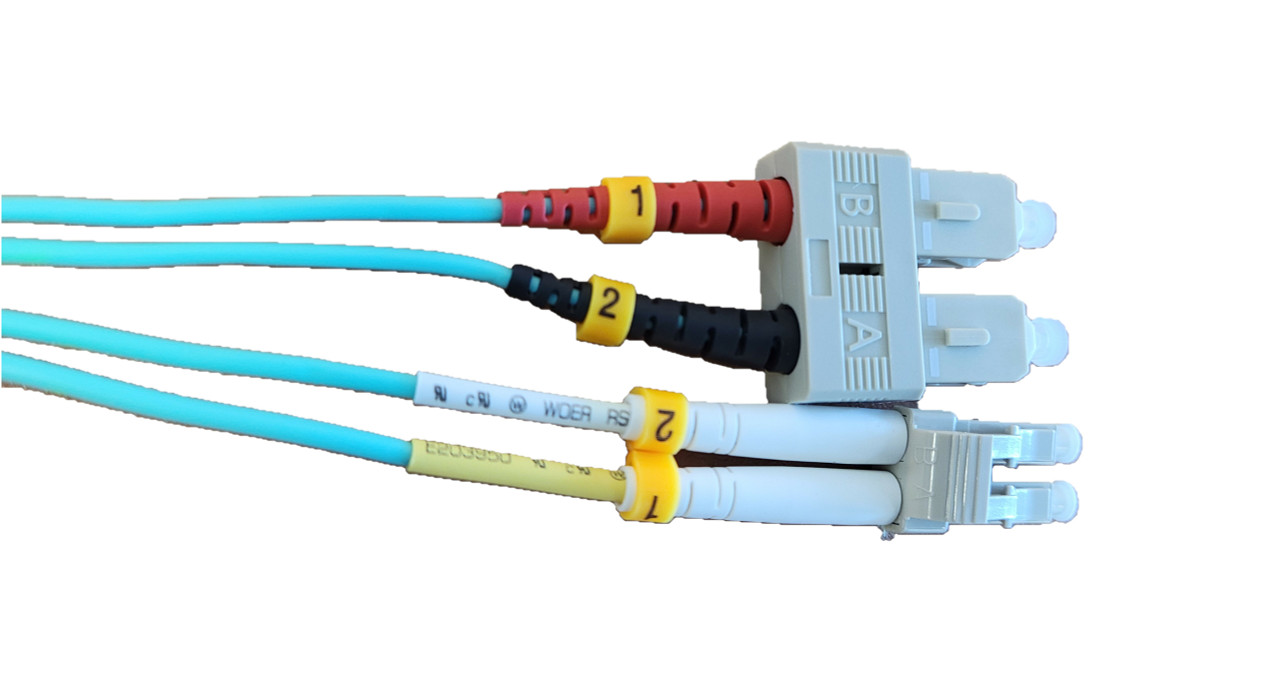 1 Meter LC/SC 10Gb Multimode Duplex 50/125 OM3 Fiber Optic Cable