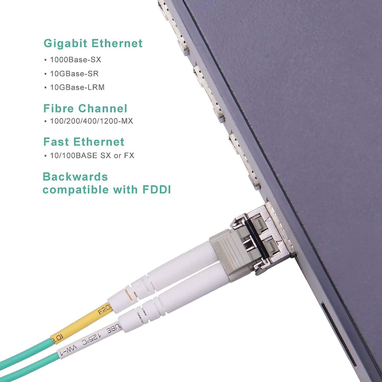 LC/LC 10Gb Multimode Duplex 50/125 OM3 Fiber Optic Cable