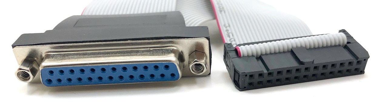 12in Parallel Flat Cable (DB25F to IDC26) - Micro Connectors, Inc.