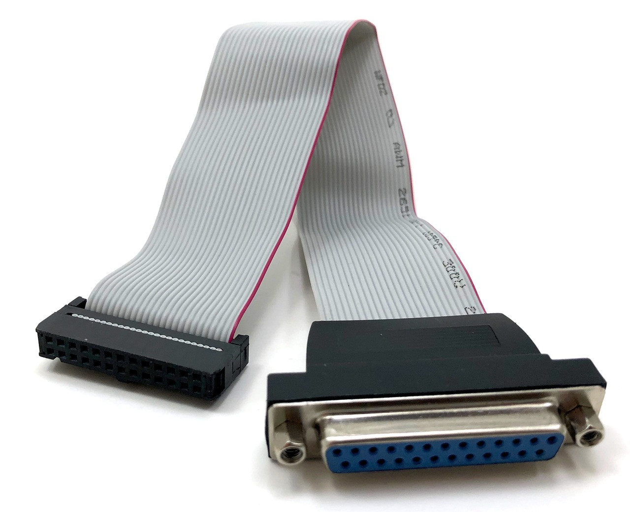 12in Parallel Flat Cable (DB25F to IDC26) - Micro Connectors, Inc.