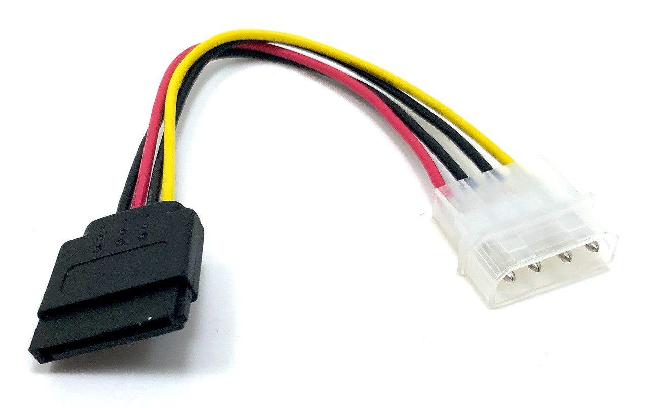 6 Inches SATA (15 pin) to 4 pin Molex (LP4) Power Adapter Cable