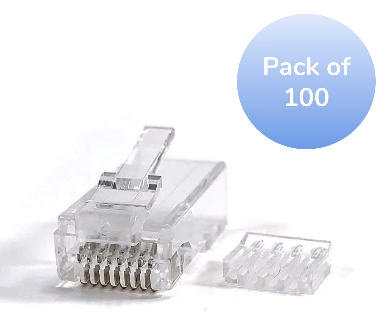 Cat6 RJ45 Modular Connectors (100 Pack) - Micro Connectors, Inc.