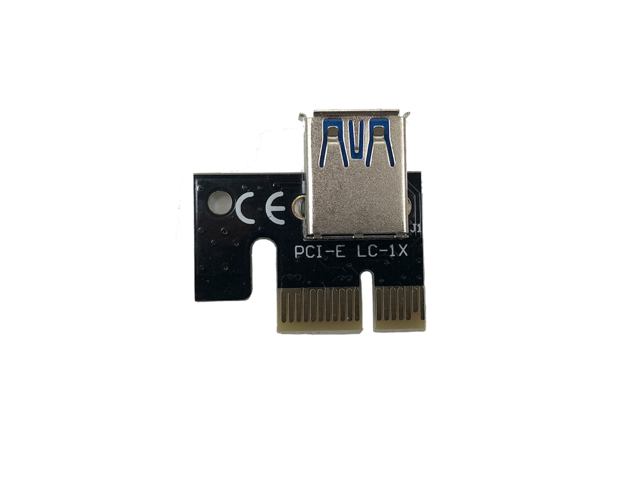 PCIe 4-Pin 16x to 1x Powered Riser Adapter Card (Black)