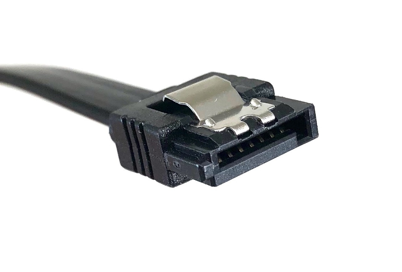 12in SATA III Straight Cable with Locking Latch (Black)