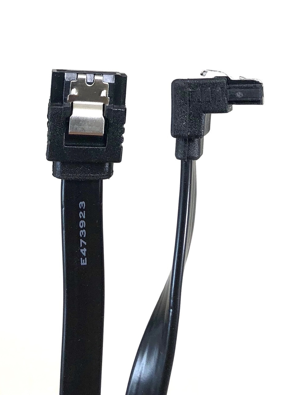 40in SATA III Straight to Right Angle Cable with Locking Latch (Black)