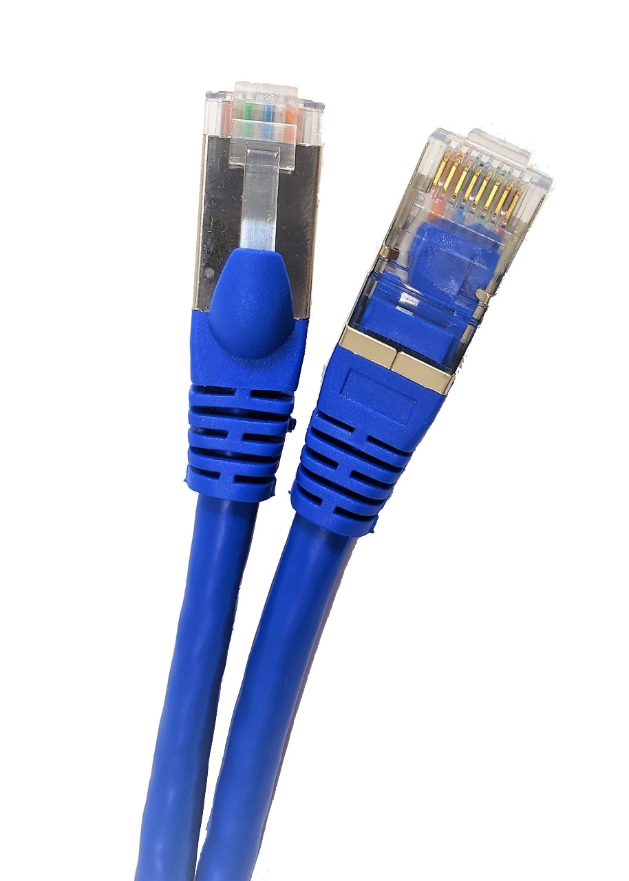 50ft Cat7 Sftp Double Shielded Rj45 Snagless Ethernet Cable Blue Micro Connectors Inc