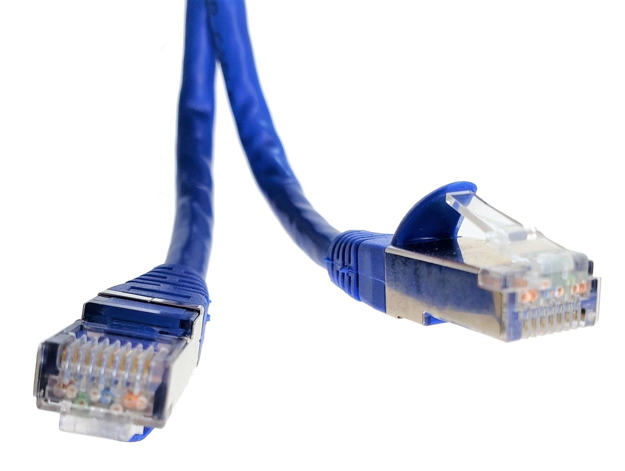 50 Feet Cat7 SFTP Double Shielded RJ45 Snagless Ethernet 26AWG Cable (Blue)