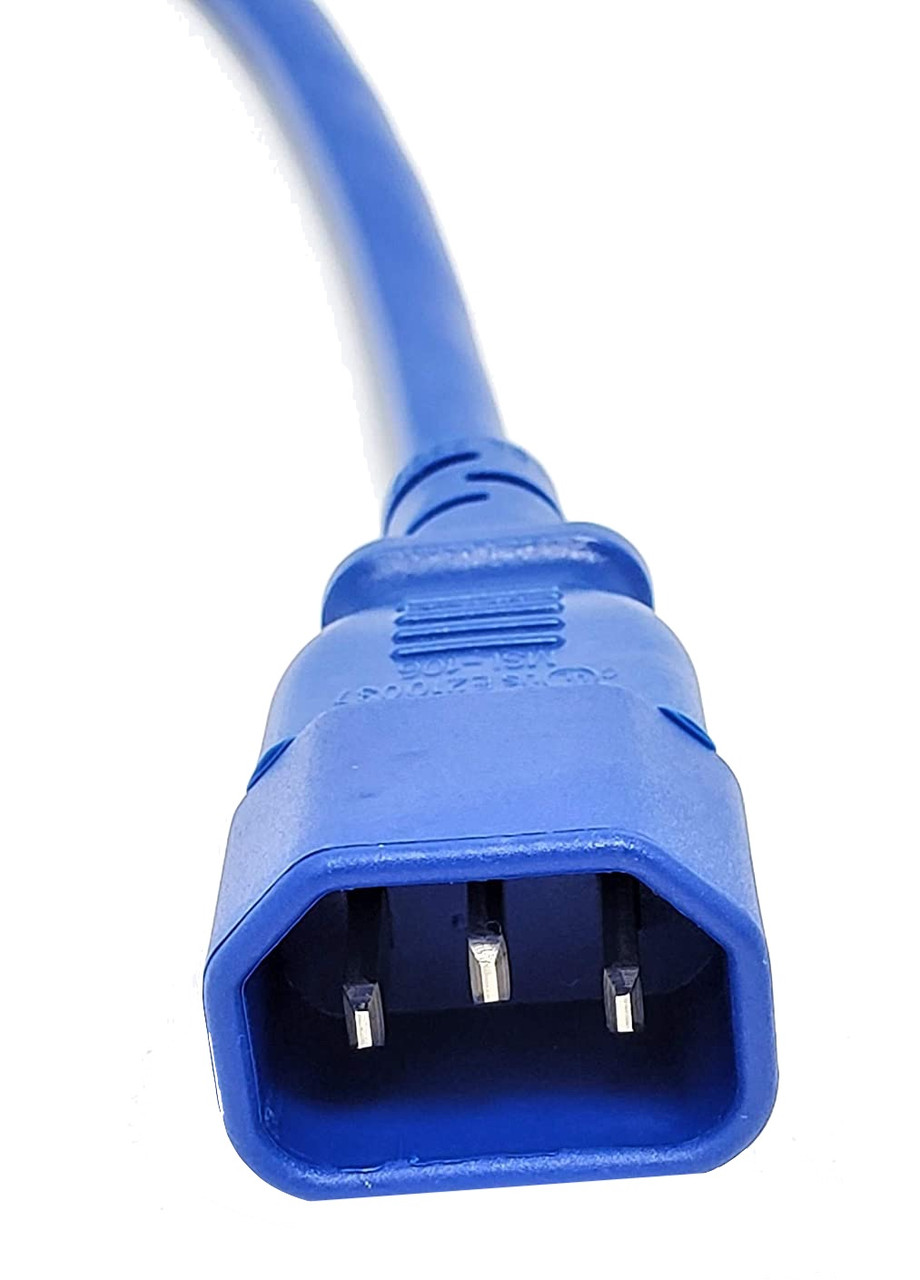 6 Feet AC Power Extension Cord 18AWG (C13 to C14) (Blue)