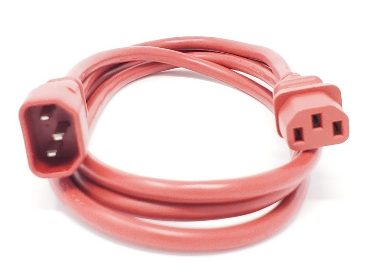 6 Feet AC Power Extension Cord 18AWG (C13 to C14) (Red)