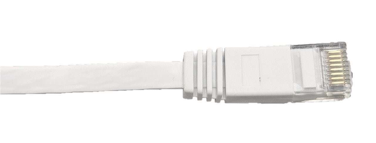 100 Feet Cat6 UTP RJ45 Flat Patch 30AWG Cable (White)