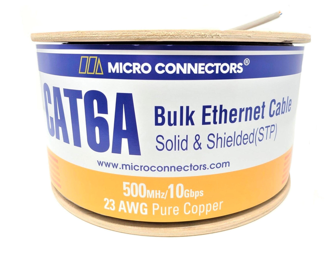 500 Feet Cat6A Solid STP Bulk Ethernet 23AWG Cable (Gray)