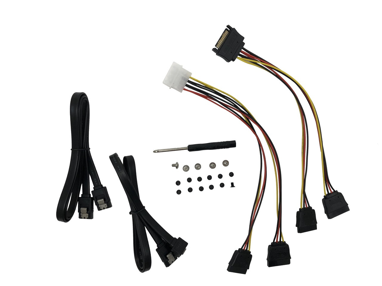 2.5in SSD/Hard Drive Installation Kit For Two (2) 2.5” SSD/HDD 3.5” Drive Bay with SATA and Power Cables - Micro Connectors,