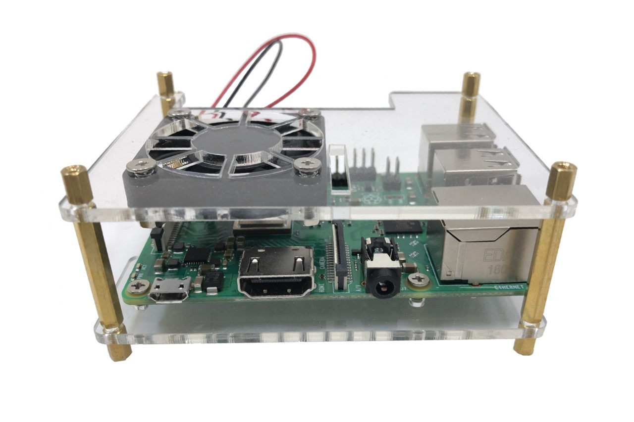 Stackable Acrylic Raspberry Pi 3 Case for Model B/B+ with Fan