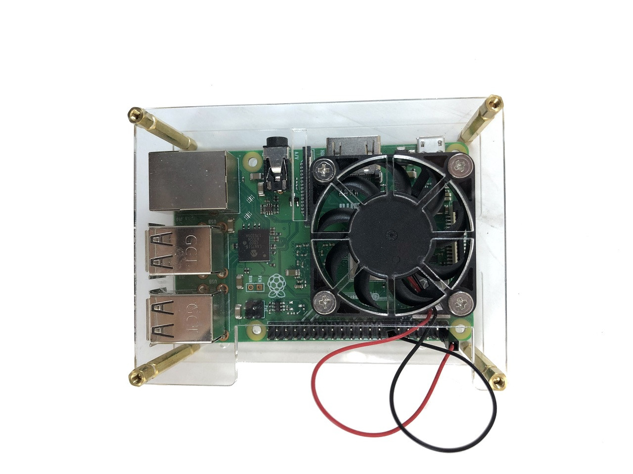 Stackable Acrylic Raspberry Pi 3 Case for Model B/B+ with Fan