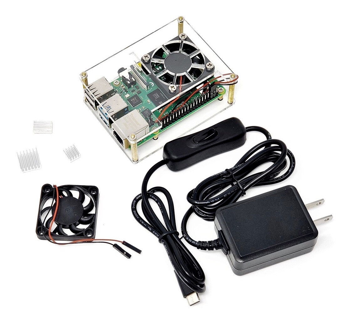 Acrylic Stackable Raspberry Pi 4 Case Kit with USB-C Power - Micro