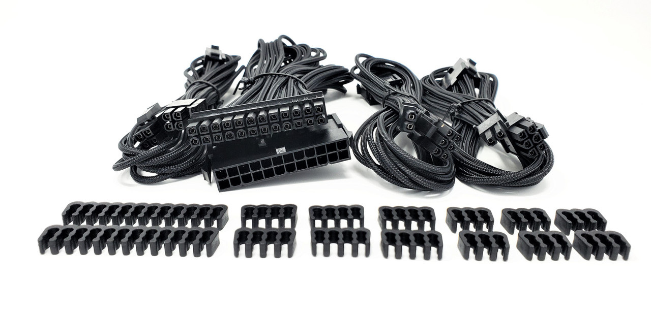 Premium Sleeved PSU Cable Extension Kit (Black)