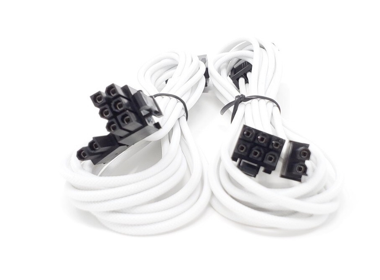 Premium Sleeved PSU Cable Extension Kit (White)