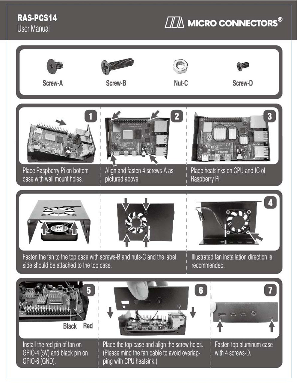 Aluminum Raspberry Pi 4 Model B Case with Fan