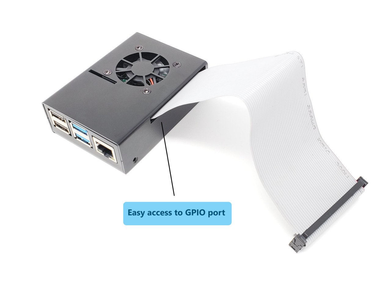 Aluminum Raspberry Pi 4 Model B Case with Fan and USB-C Power