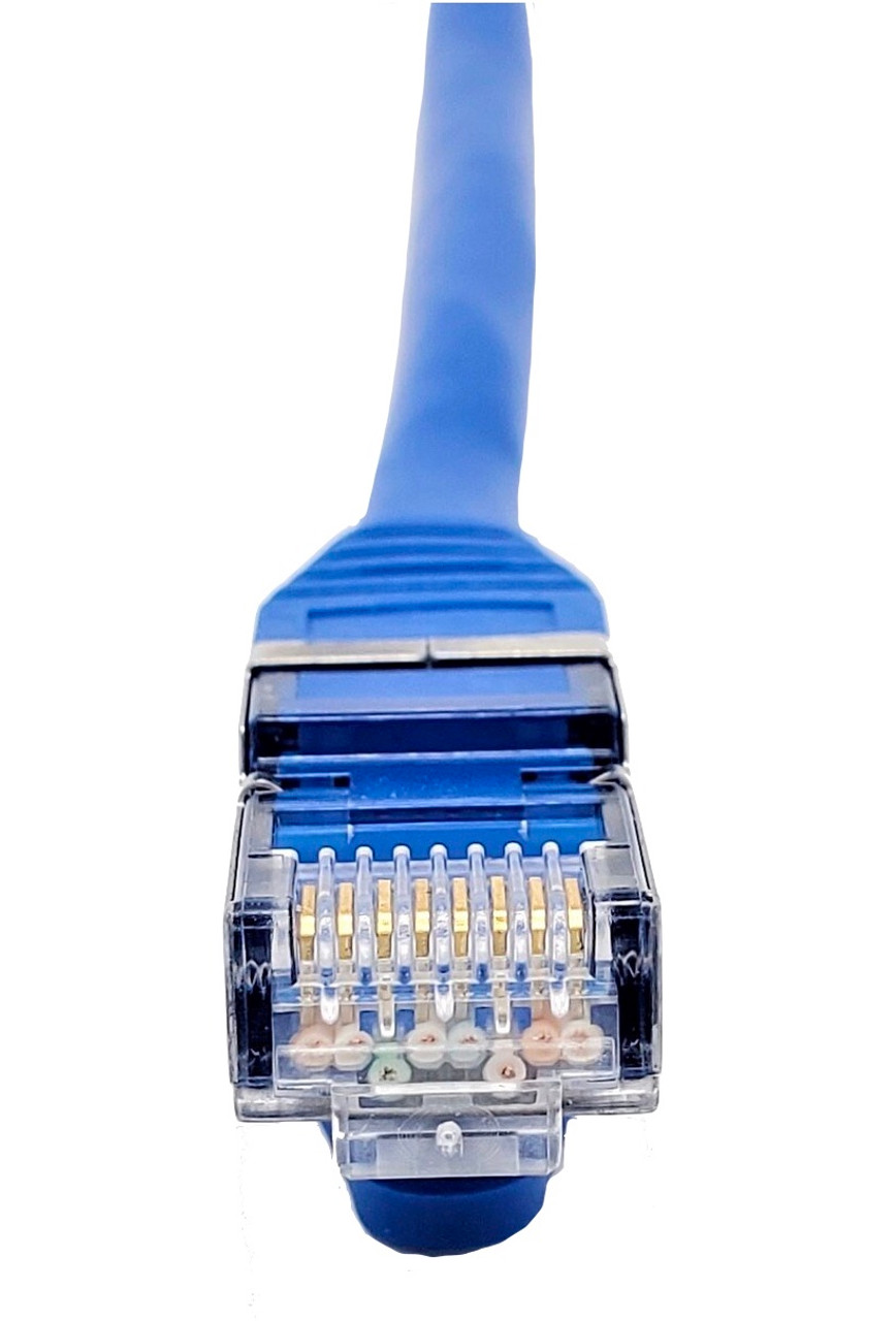 3 Feet CAT 7 SFTP Double Shielded RJ45 Snagless Ethernet 26AWG Cable, Blue 5-Pack