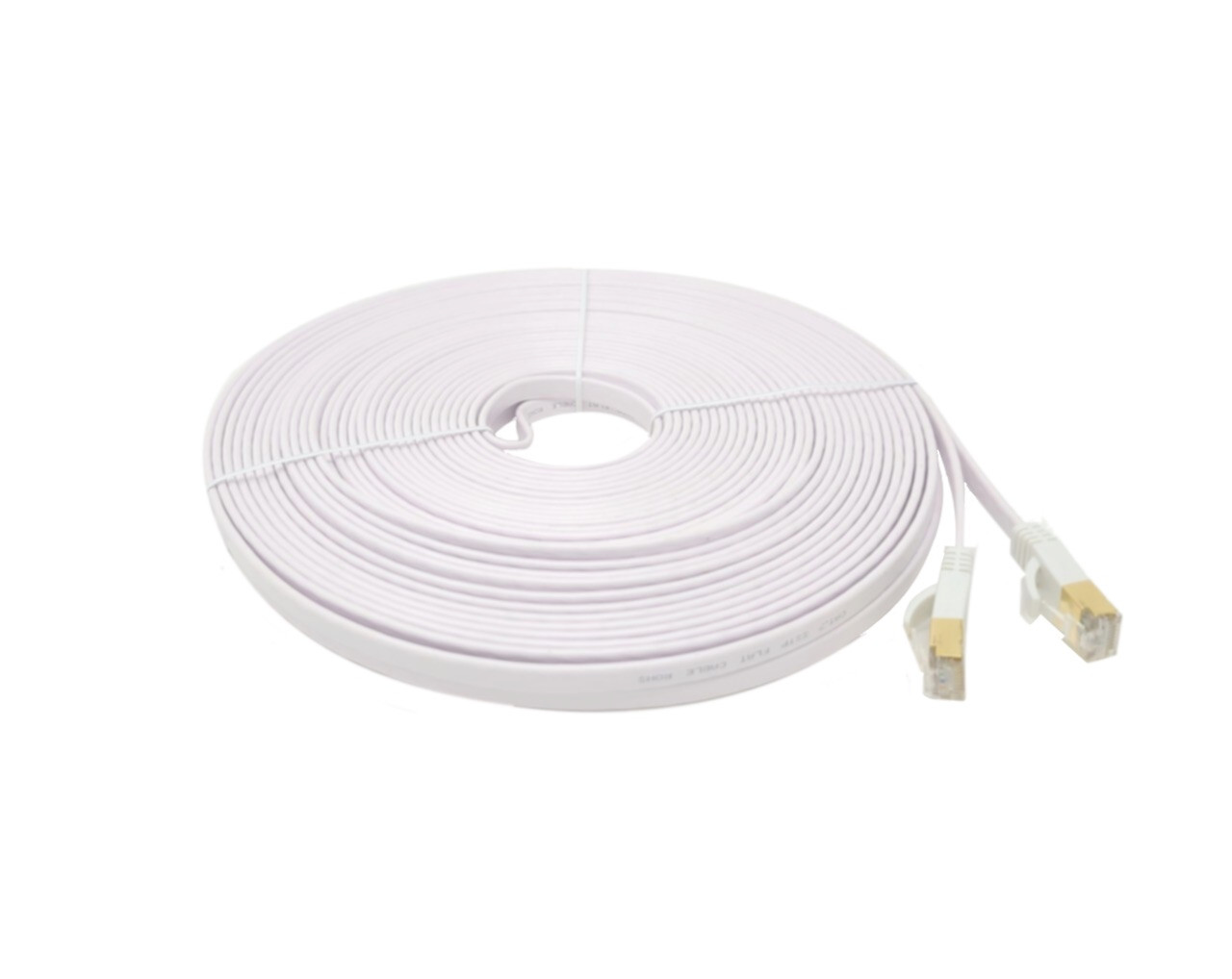 Lot De 5 Câbles Réseau Cat.7 0,5m Blancs - Blindés S/FTP - 10 Gbps - RJ45 - Pour Box, TV, PC - 5