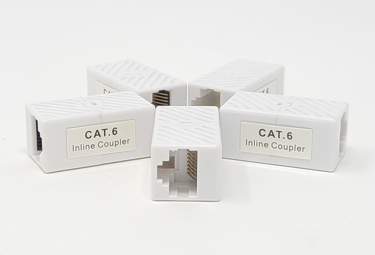 Cat6 Ethernet Coupler UL Listed White 5-Pack