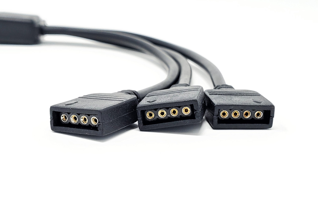 30cm 1 to 3 RGB Splitter Cable with Male Pins / 2-Pack