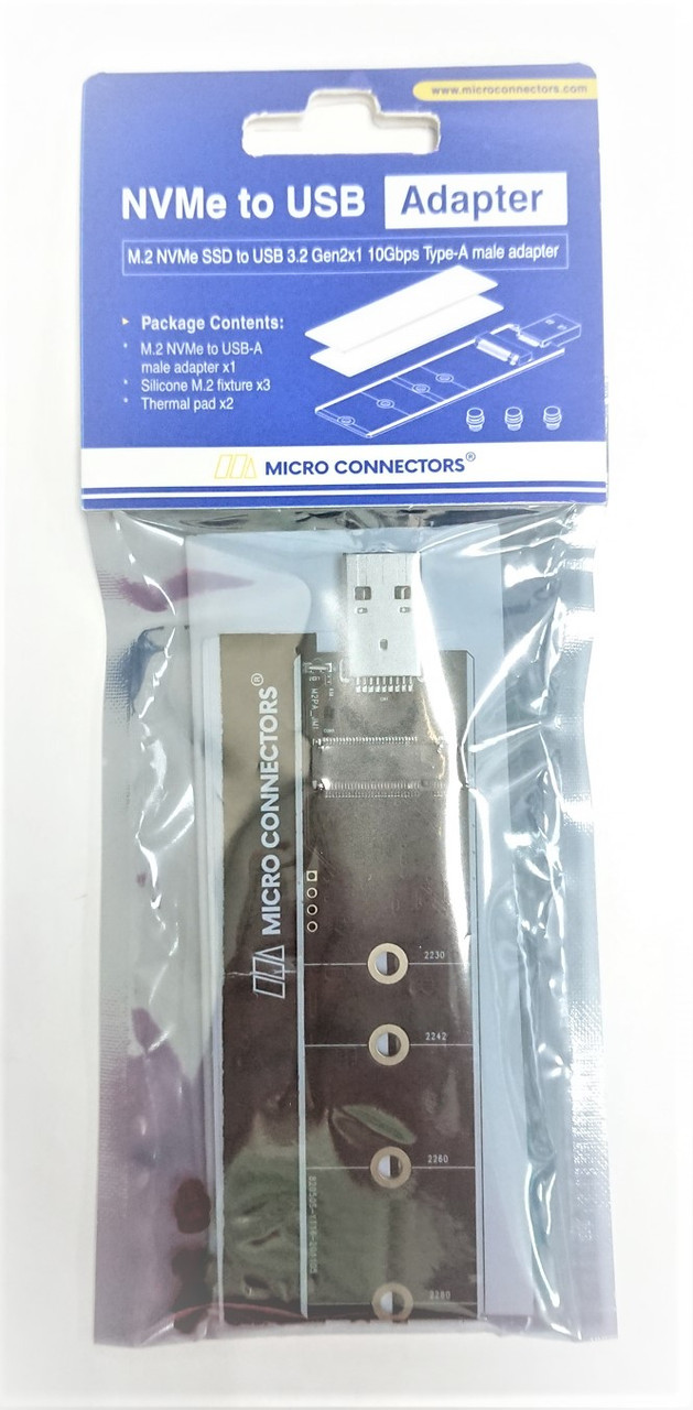 M.2 NVMe SSD to USB 3.2 Gen 2x1 10Gbps Type-A Male Adapter (NVME-31USBA)