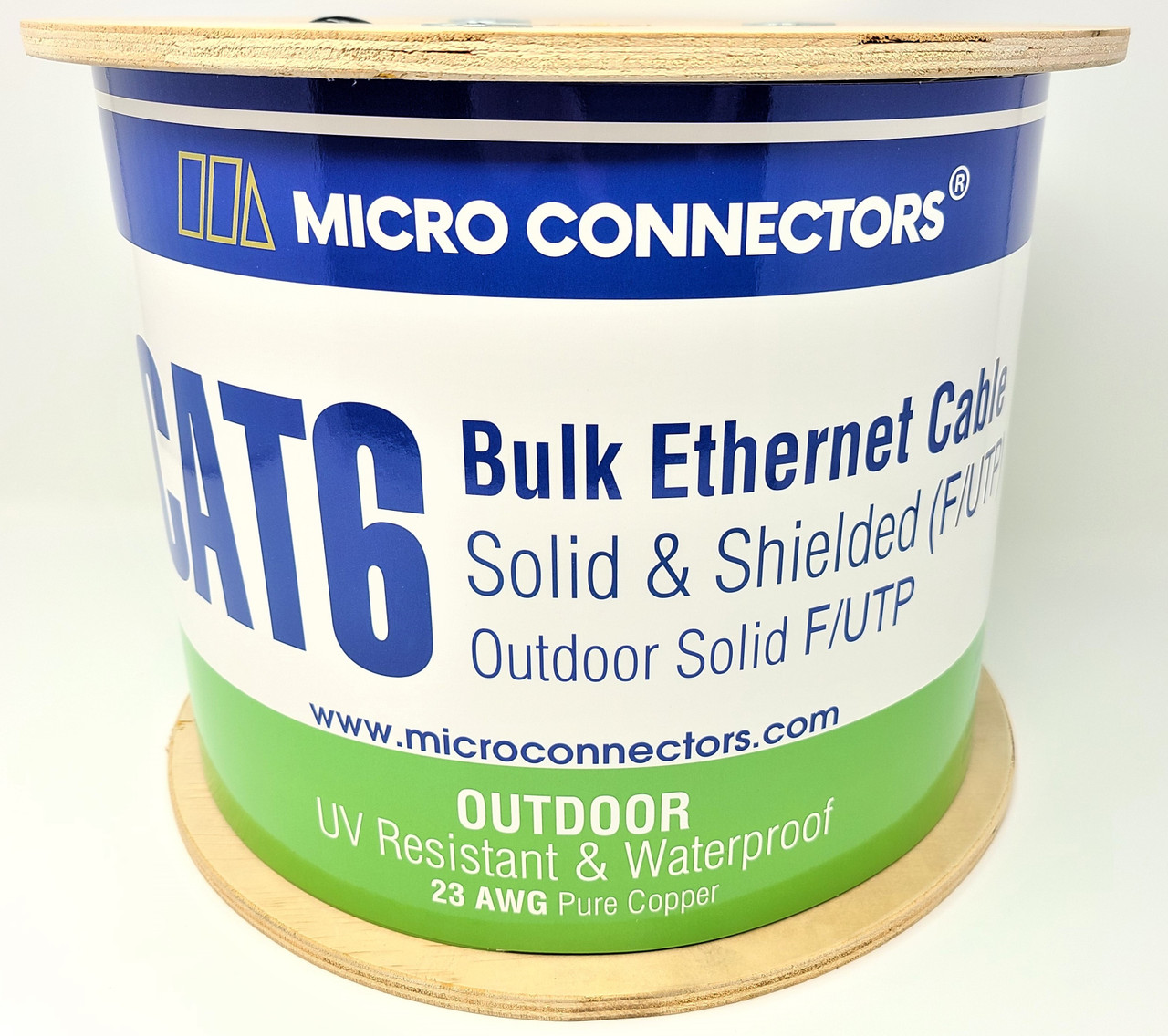 500 Feet Cat6 Solid (F/UTP) Outdoor Bulk Ethernet 23AWG Cable (Black) With 20 pcs of Shielded Modular Connectors