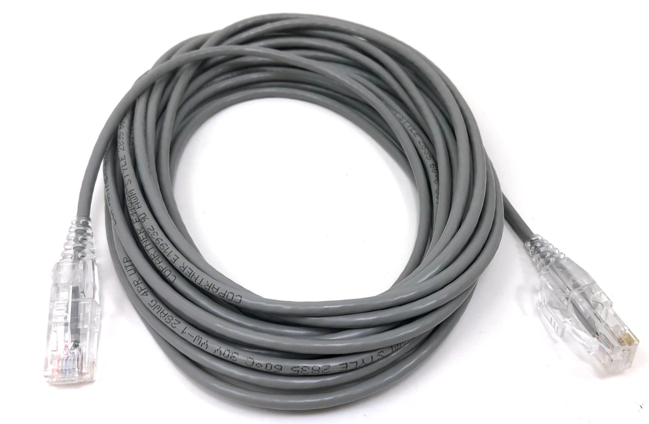 25 ft. CAT 6A 10 Gbps UTP 28 AWG Ultra Slim Ethernet Cable - Gray