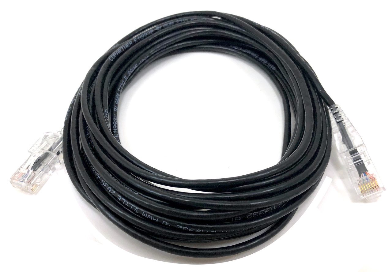 25 ft. CAT 6A 10 Gbps UTP 28 AWG Ultra Slim Ethernet Cable - Black
