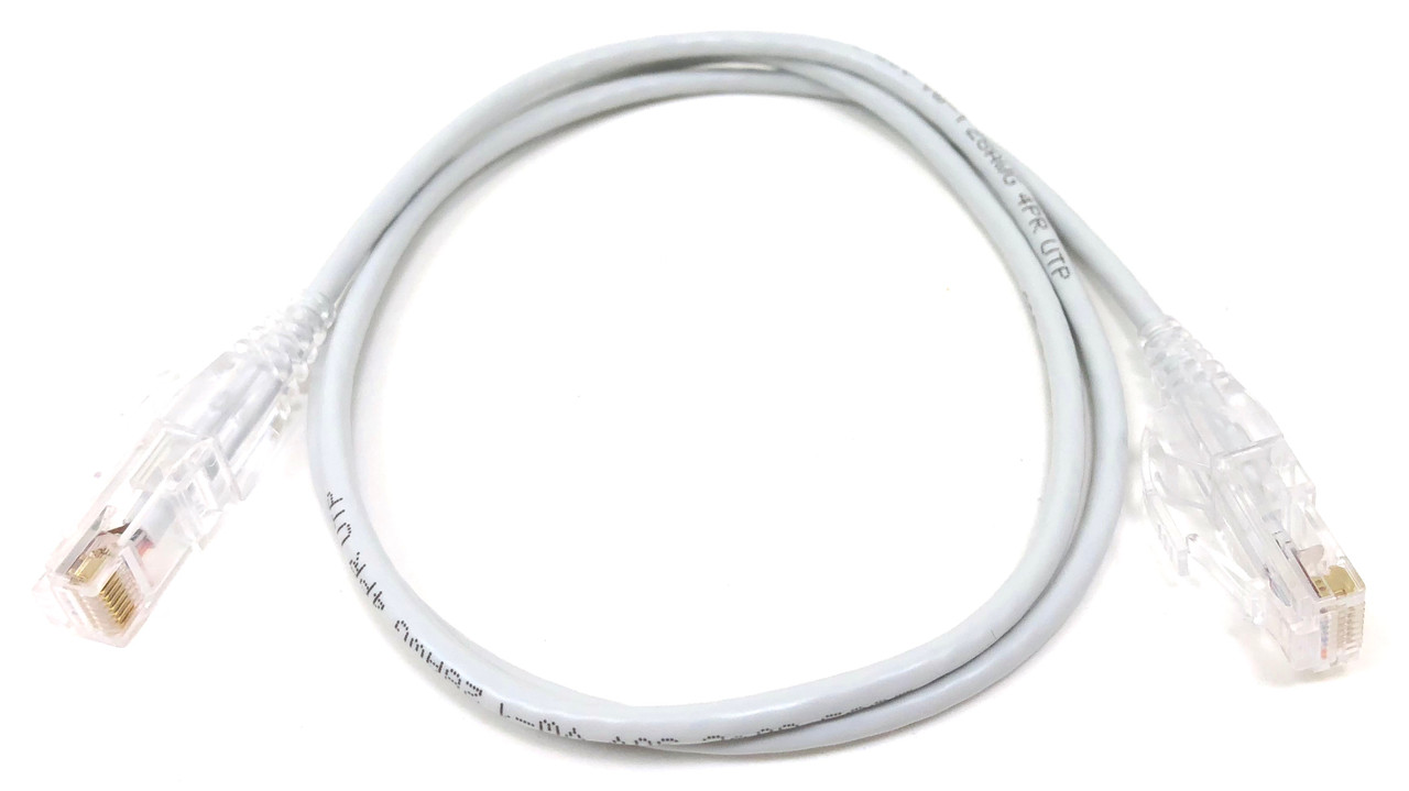 3 ft. CAT 6A 10 Gbps UTP 28 AWG Ultra Slim Ethernet Cable, White (5-Pack)