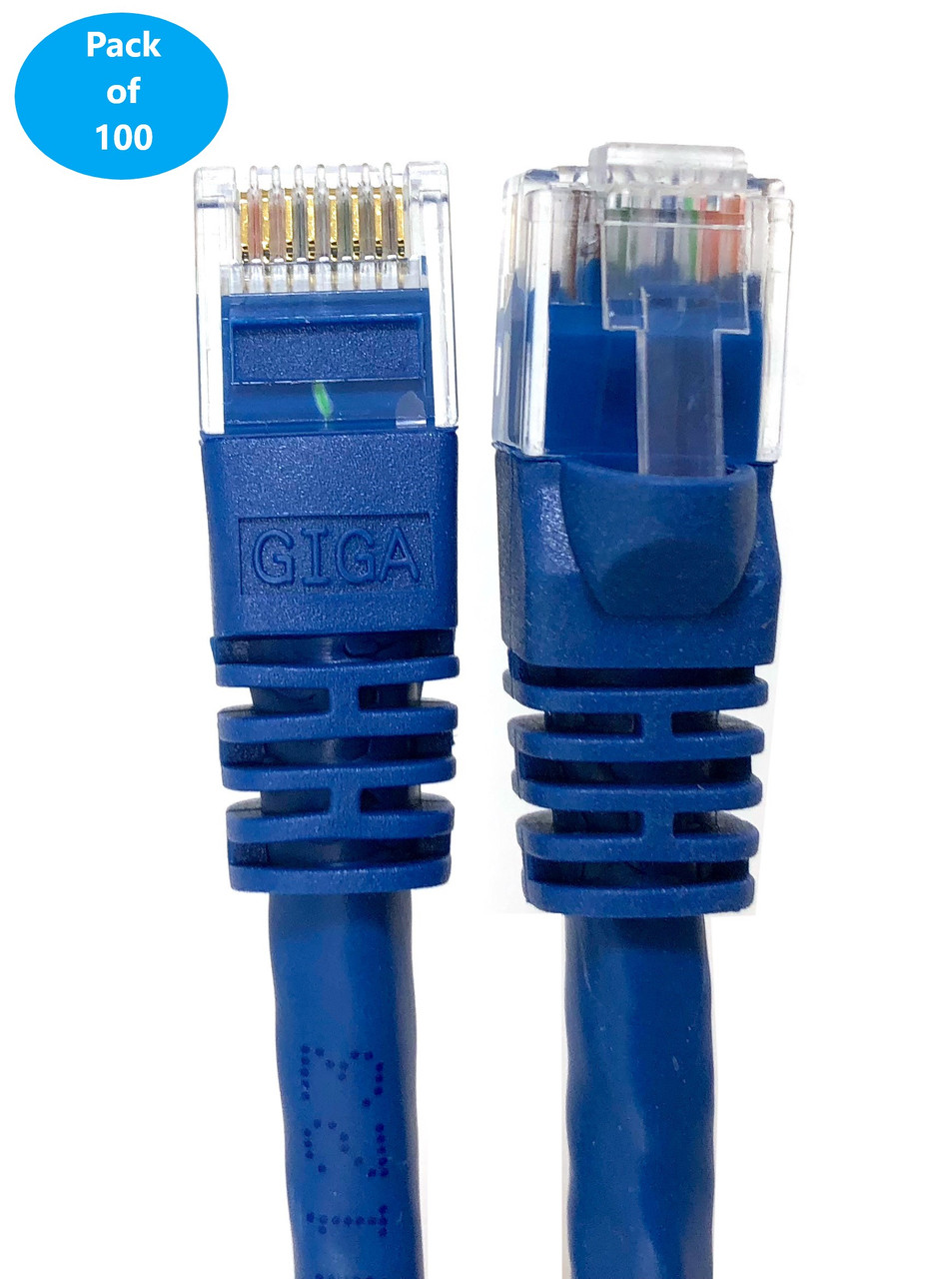 1 Foot CAT 6 Molded UTP Snagless RJ45 Networking Patch Cable - Blue 100-Pack