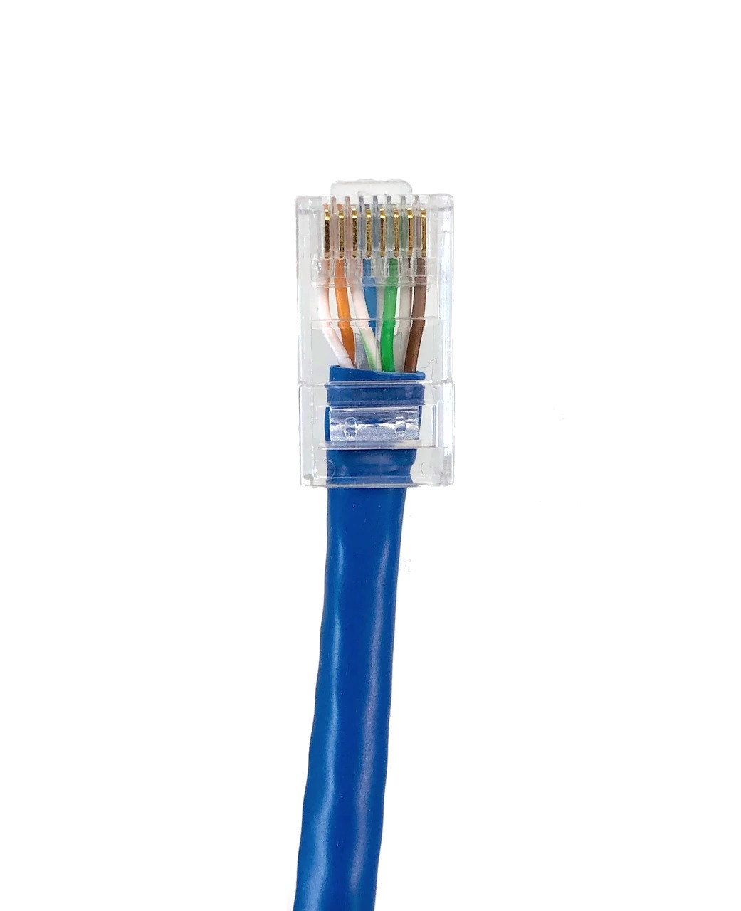 1ft Cat6 UTP RJ45 Bootless Patch Cable (Blue, 50 Pack)