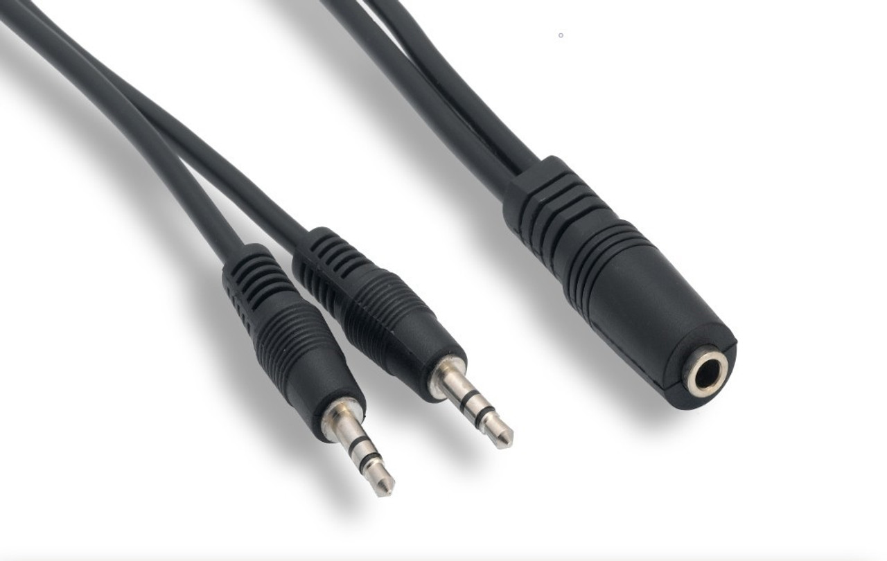 3.5mm Stereo Audio Female to 2-Males Splitter Cable - Micro Connectors, Inc.