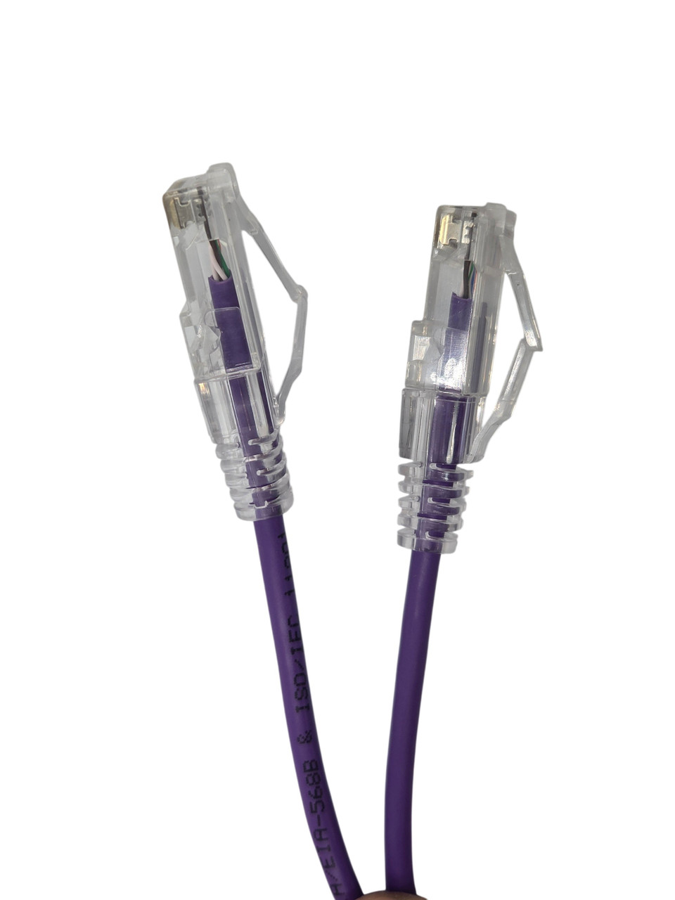 Cat6A Ultra Slim Patch (28AWG) Cable (Purple) - Micro Connectors, Inc.