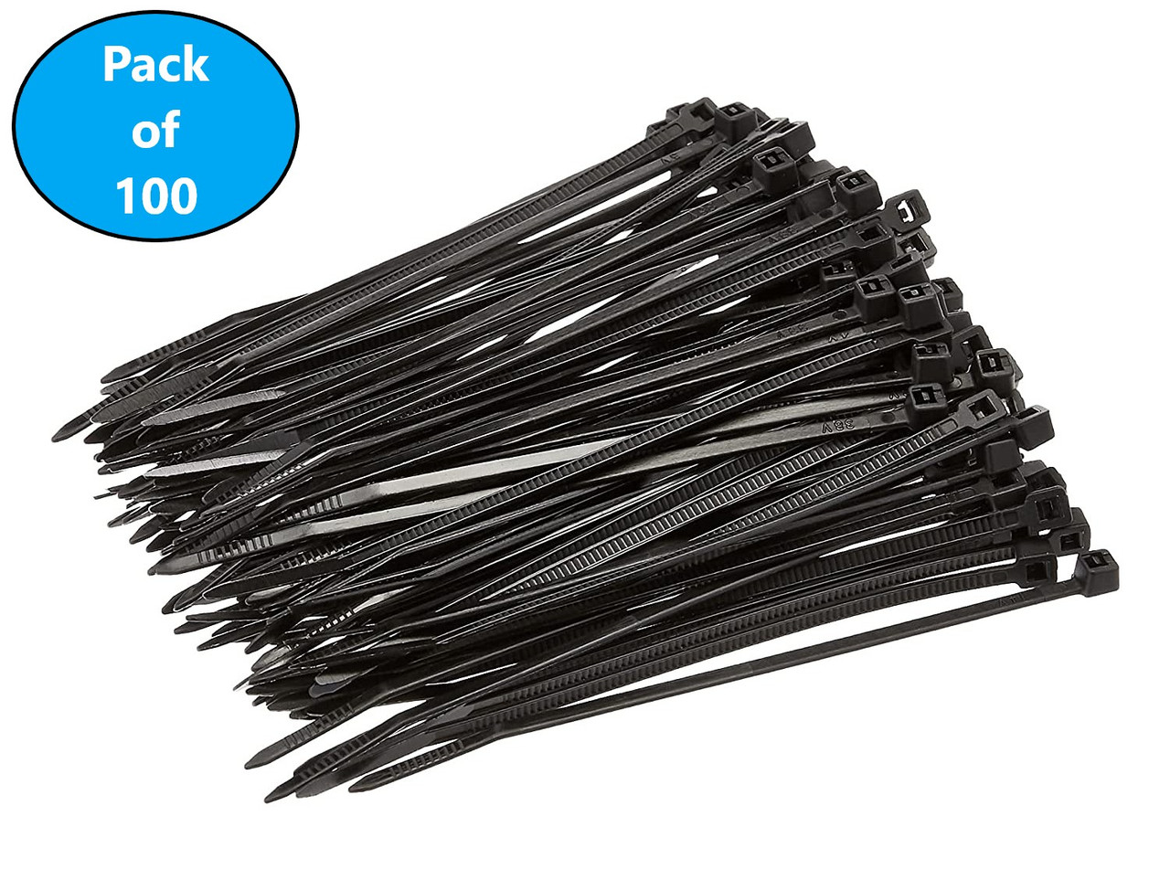 8 Inch Cable Zip Tie 40-Lbs Multi-Purpose Self-Locking (100-Pack)