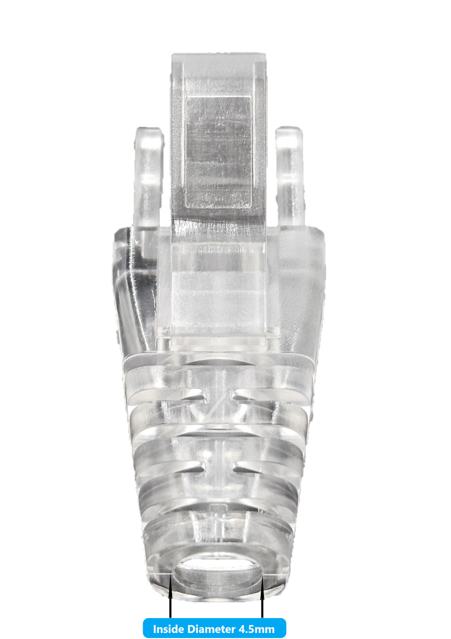 RJ45 Strain Relief Boots For (28AWG) Slim Cable / Clear 50-Pack