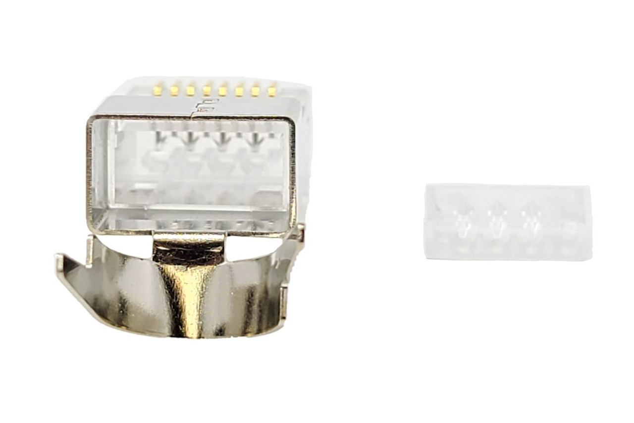 Metal Shielded (FTP) RJ45 Connectors rated for stranded & solid CAT 7/6A/6 cable (40-Pack)